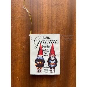 Vintage Little‎ Gnome Facts Small Hardcover Book Christmas Holiday Ornament 1978